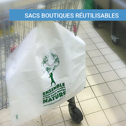 Sacs boutiques réutilisables, biocompostables ou coton